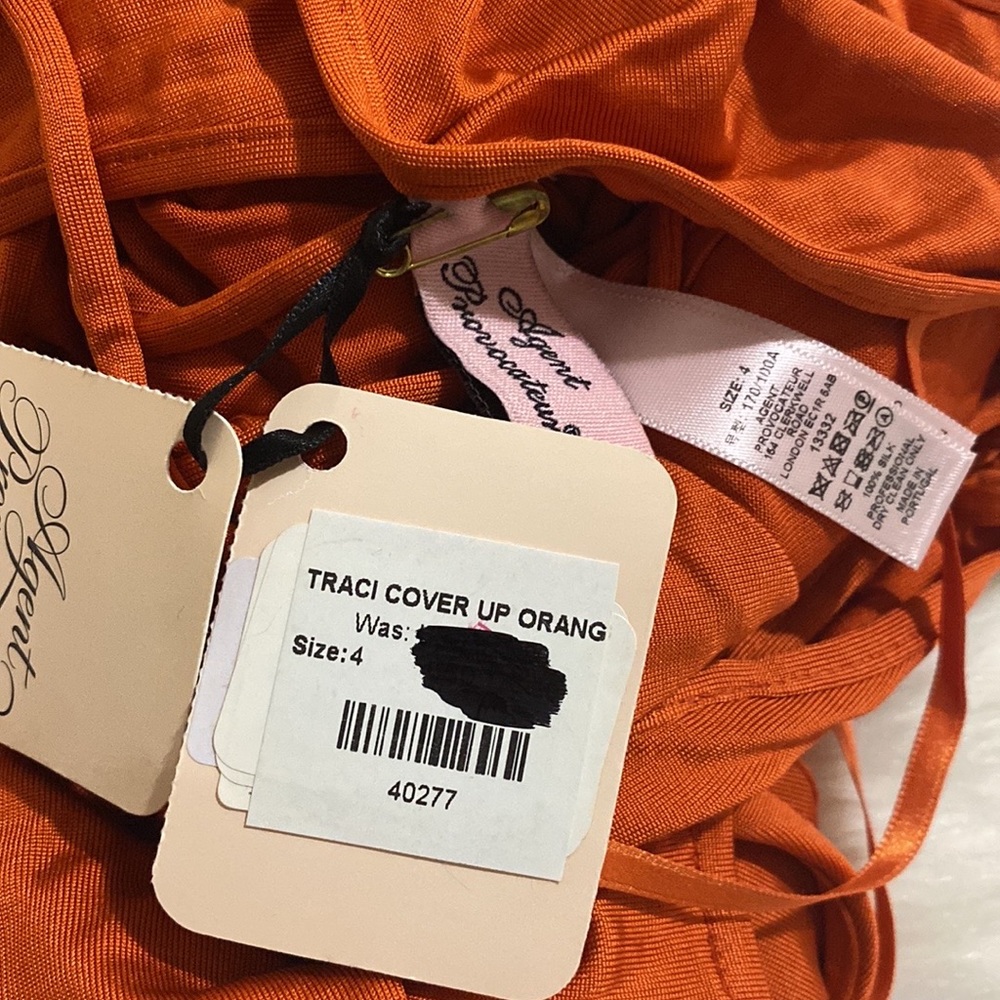 Agent Provocateur Traci Orange Silk Jersey Cover-up NWT - Picture 8 of 8